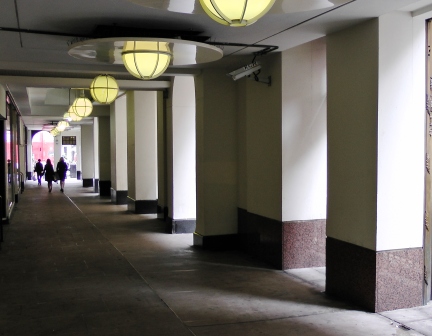 The passage that Harry Potter, Ron and Hermione walk through having fought off the Death Eaters.