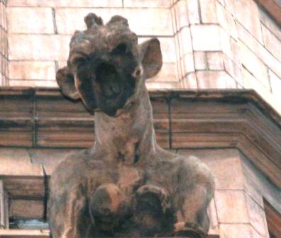 A devil looking at St Peter's Church Cornhill.