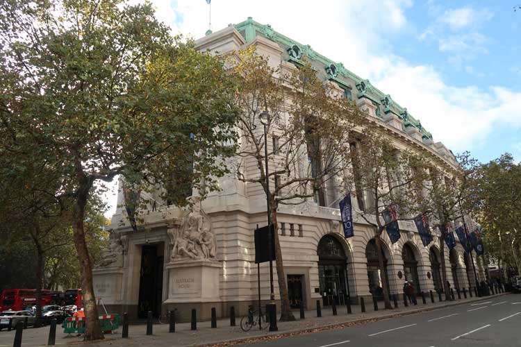 The exterior of Australia House.