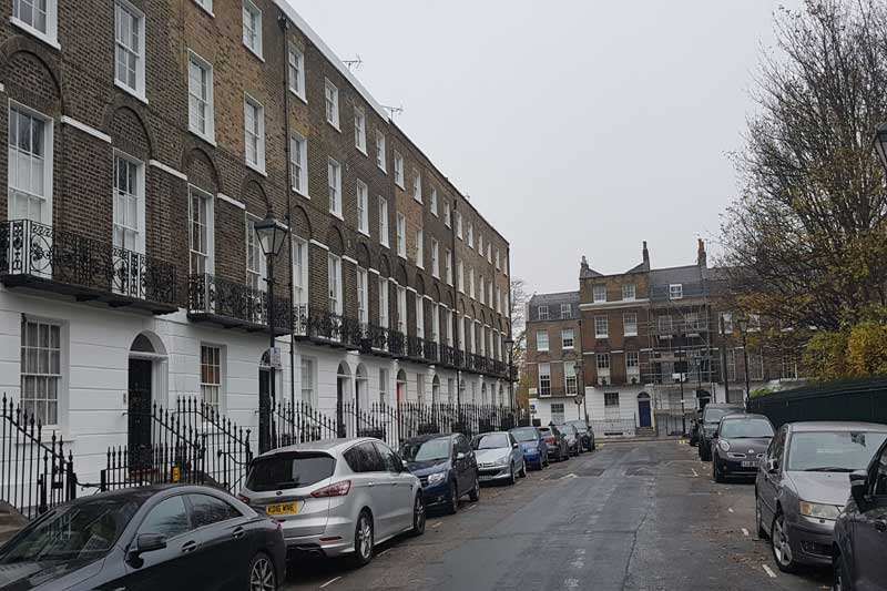 A photograph of Claremont Square.