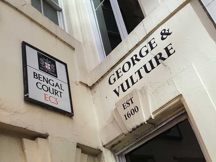 The sign for the George and Vulture.