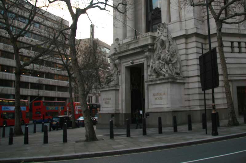 The exterior of Australia House, Gringotts Bank.