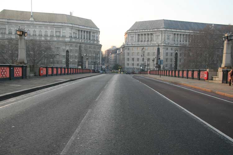 Looking over Lambeth Bridge.