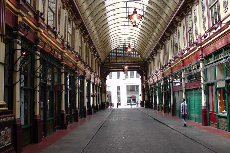 Leadnehall Market which was Charing Cross Road in the Harry Potter films