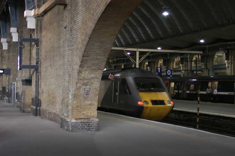 The arch between Platforms four and five at King's Cross Station.